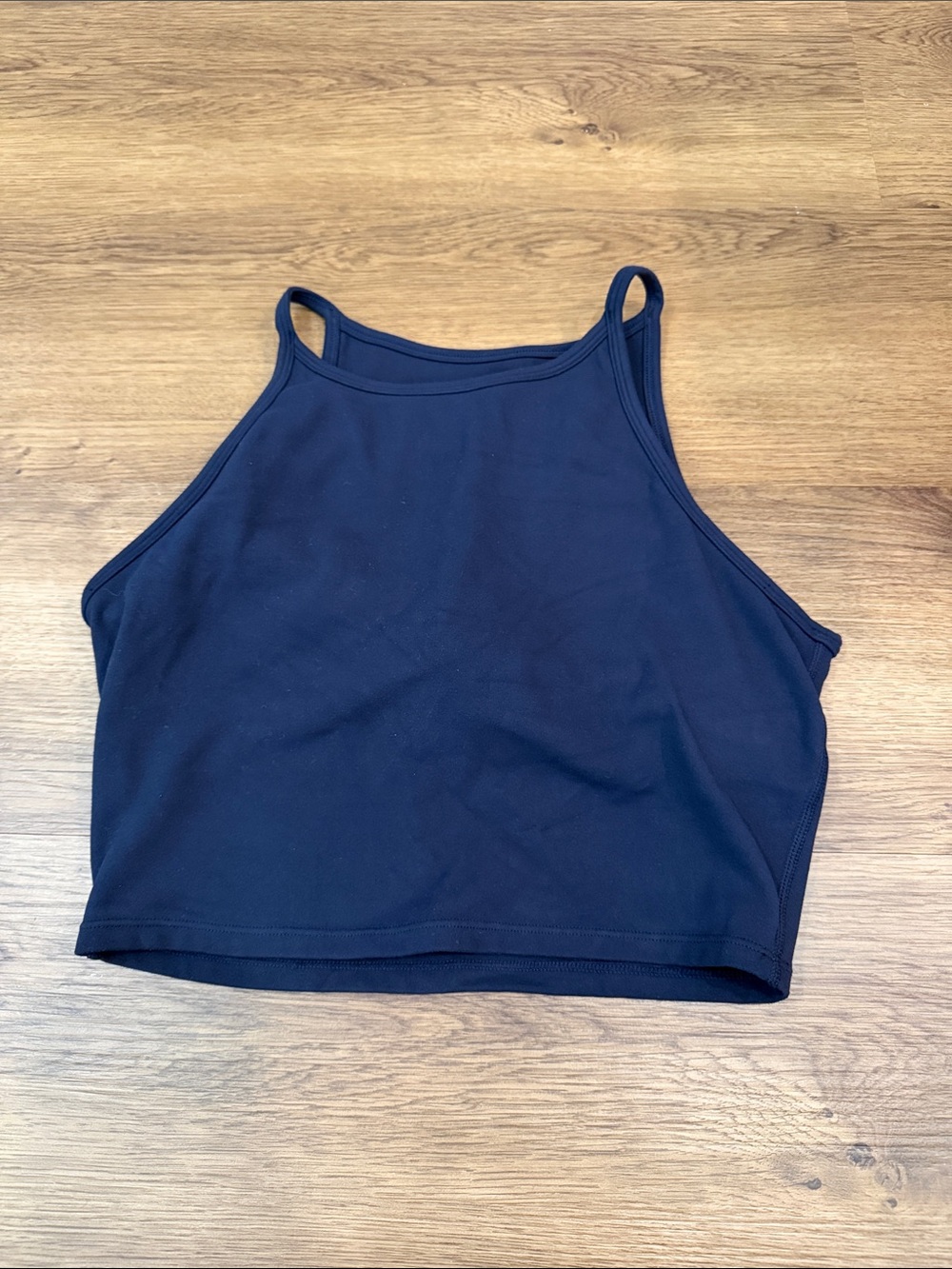 P'tula Navy High-Neck Crop Tank Top